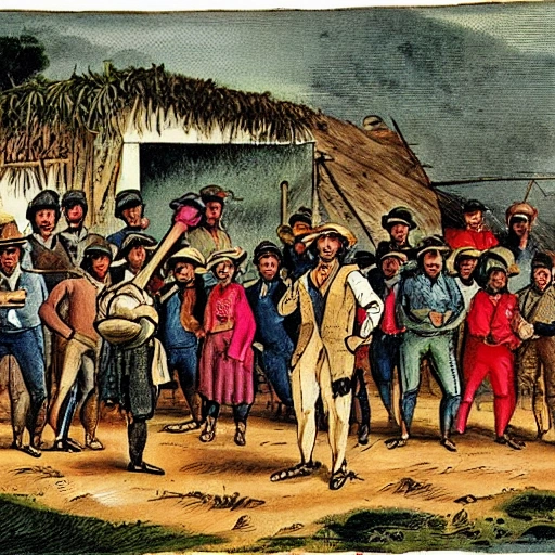 Campesinos del año 1800, en palmira valle del cauca, Cartoon