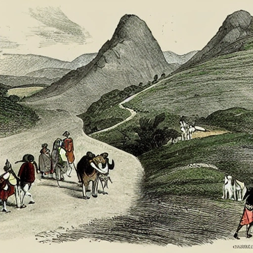 caminos en el año 1800 en colombia valle del cauca, Cartoon