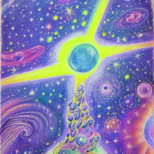 universe, Trippy, Pencil Sketch, Water Color