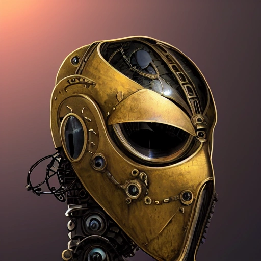 steampunk helmet fantasy art mask robot ninja stylized digital illustration sharp focus, elegant intricate digital painting artstation concept art global illumination ray tracing advanced technology chaykin howard and campionpascale and cooke darwyn and davis jack 