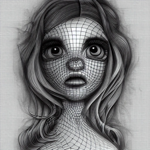 belleza juventud perfección inigualable, 3D, Pencil Sketch, Trippy