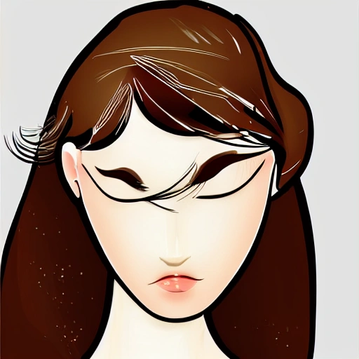 side close up portrait of 1 Customer girl, digital illustration, white background, lofi color