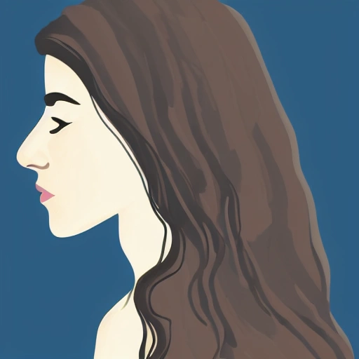 side close up portrait of 1 Customer girl, digital illustration, white background, lofi color，Minimalist