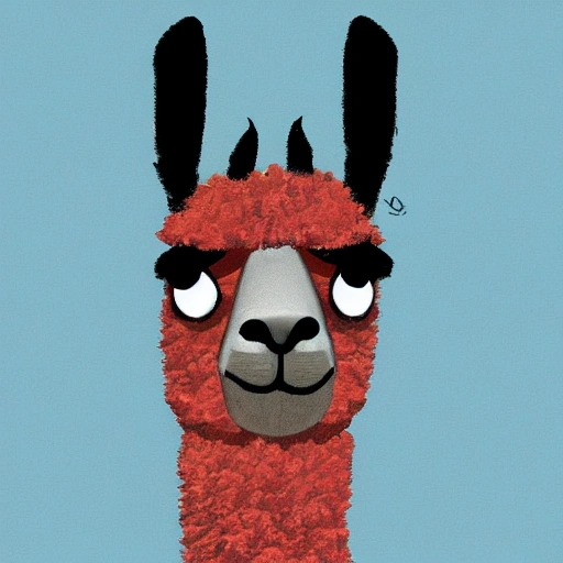 a llama , digital art, cartoon personaje

