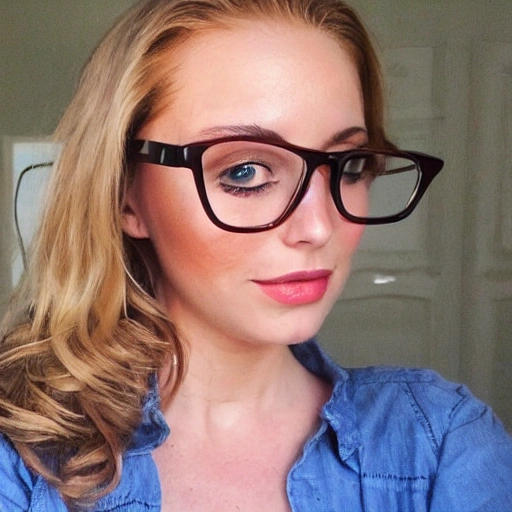 looking over her glasses 