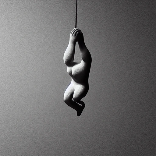 hanging man, surrealism, cover art, 3D