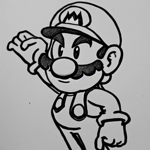 , Pencil Sketch mario bros