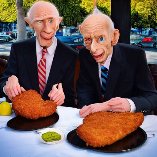 mr burns y smithers comiendo sanguches de milanesa de la farola 