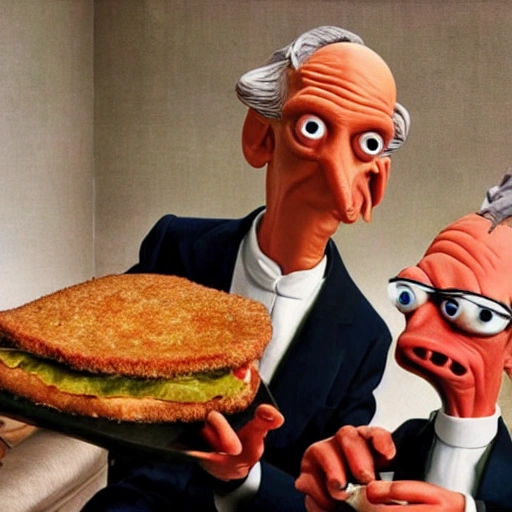 Mr Burns Y Smithers Comiendo Sanguches De Milanesa De La Farola Arthub Ai