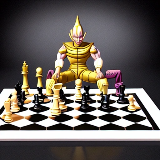 frieza playing chess, 3D