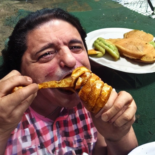 lamat comiendo chancho