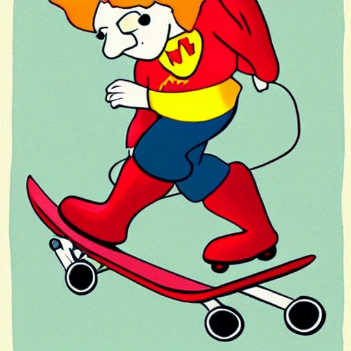ronald mcdonald andando en skate, Cartoon