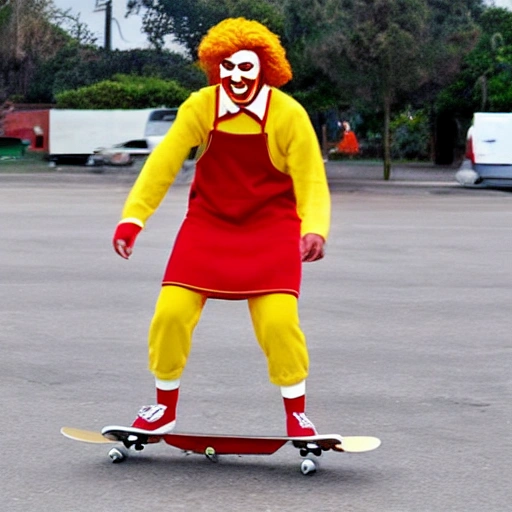 ronald mcdonald andando en skate