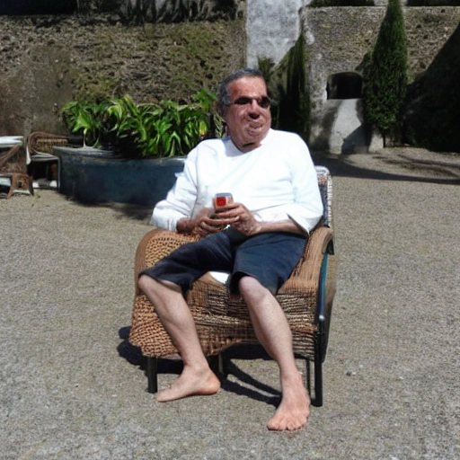 Juan Carlos tomando mate un sabado a la tarde