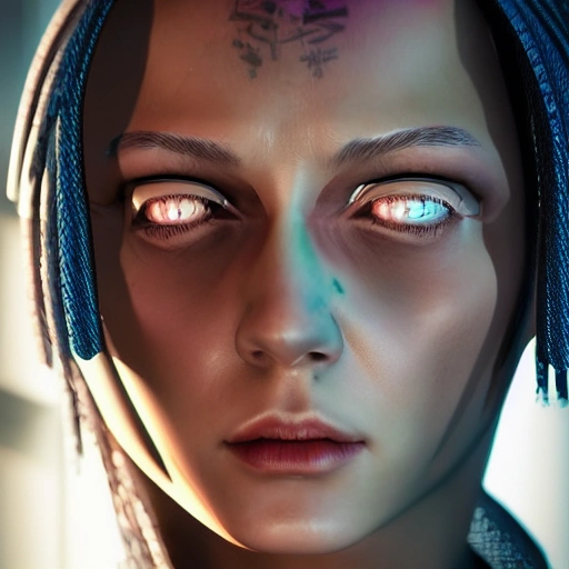 side close up portrait of 1 cyberpunk girl, detailed face, spotlight, cyberpunk city, wired, multicolored, vibrant high contrast, hyperrealistic, photografic, 8k, epic ambient light, octane render