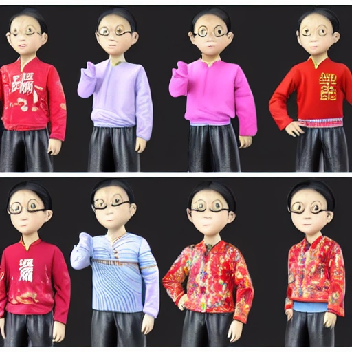 中国男孩，8岁，大眼睛，可爱，穿运动服, 3D，短发, Cartoon