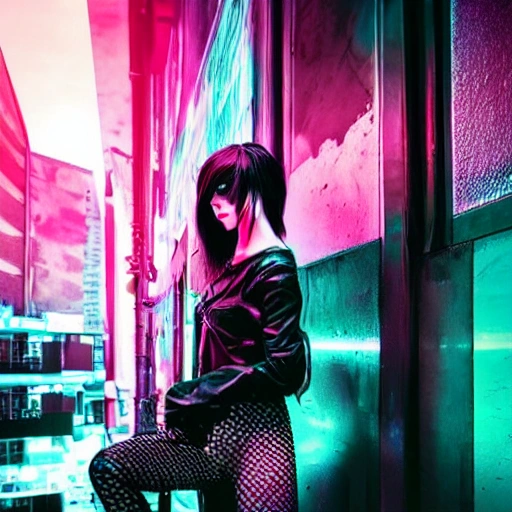 Girl cyberpunk photography realist , Trippy