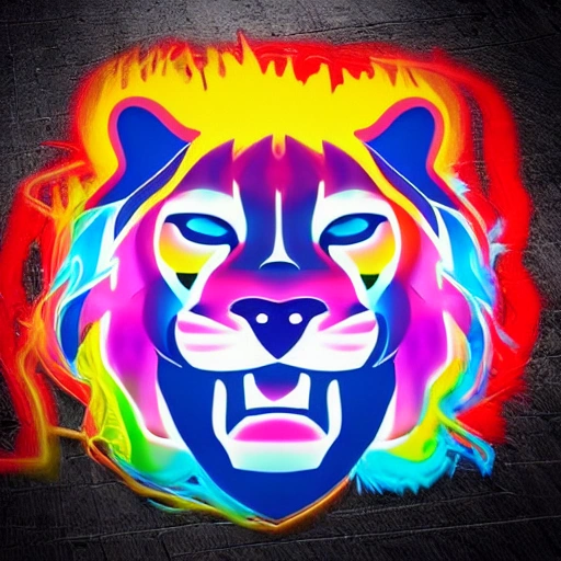 name ( OSAY ) logo, colorful, futuristic, with a roaring lion