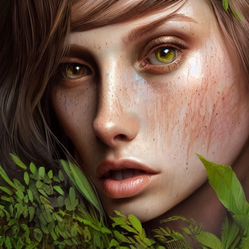 beautiful digital painting of a cara delavine stylish female forest with high detail, real life skin, freckles, 8 k, stunning detail, works by artgerm, greg rutkowski and alphonse mucha, unreal engine 5, 4 k uhd
