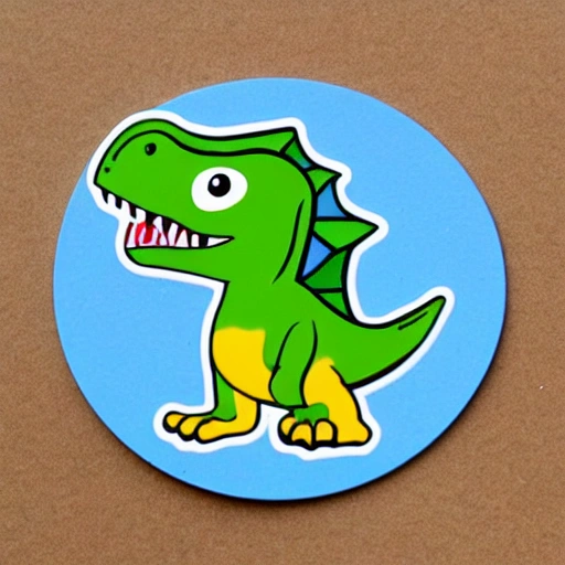 cute dinosaur sticker, Cartoon