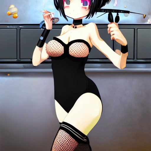 best quality, ultra high res, (photorealistic:1.4),Science fiction weapon，laptop,antenna hair clips ,Science fiction，fishnets，science_fiction，black strapless leotard,,,oppai loli，cleavage,black eyes, black  hair，twintails， messy_hair，oppai loli，（lmasterpiece), i(best quality, super fine illustration]]. ((beautiful eyes)),[ very delicate light, perfect an delicate limbs], [nature,city,,painting, water spray),Kl fine luminescence ,very fine 8KCG wallpapery], whole body, bright eyes,((an extremely delicate and beautiful girl))，perfect hands