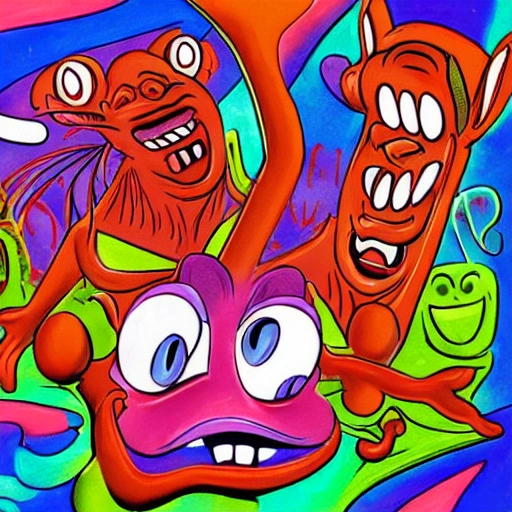 ren and stimpy doing DMT