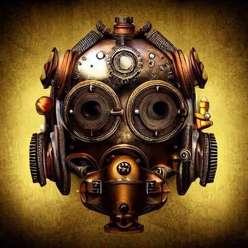 
steampunk helmet abstract art mask god stylized digital illustration sharp focus, 3d,elegant intricate digital painting