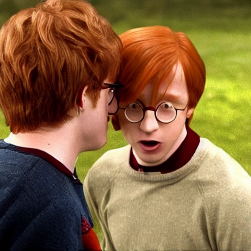 Harry Potter And Ron Weasley Kissing Each Other 3d Arthub Ai