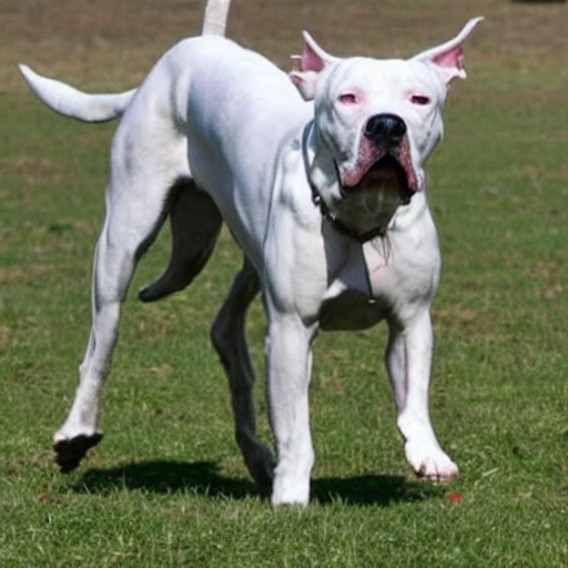 dogo argentino, jugando en el parque