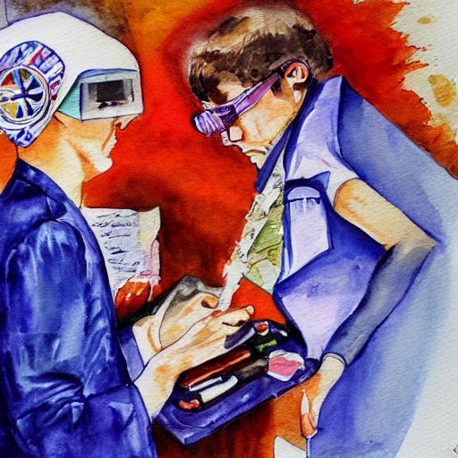 Espionaje, médico, Water Color, Oil Painting