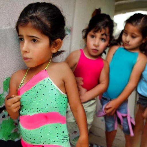 niños aprendiendo de sus mayores a conocerse a si mismos y como mantener su cuerpo sano
