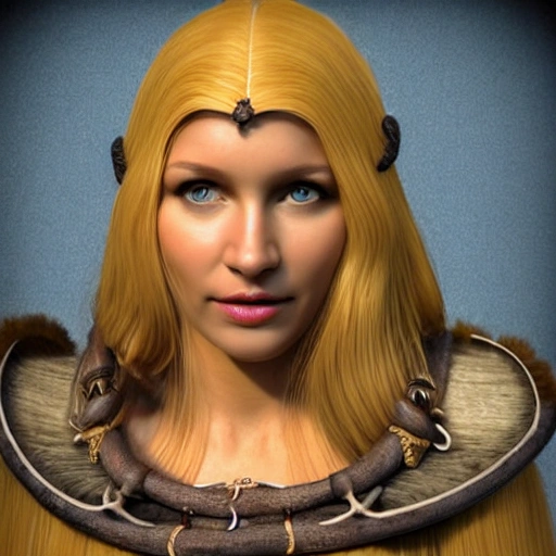 beautiful viking woman, 3D