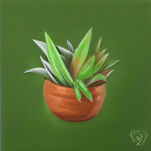 logo de plantas, 3D, Oil Painting