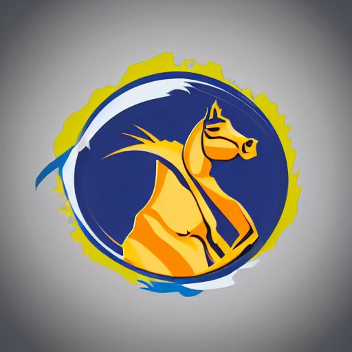 Logo vectorial ,
cabeza de caballo,
3d,
Moderno,
Con un sol de fondo