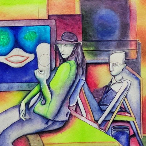 Espionaje, misión secreta, médico, Trippy, Water Color, Oil Painting