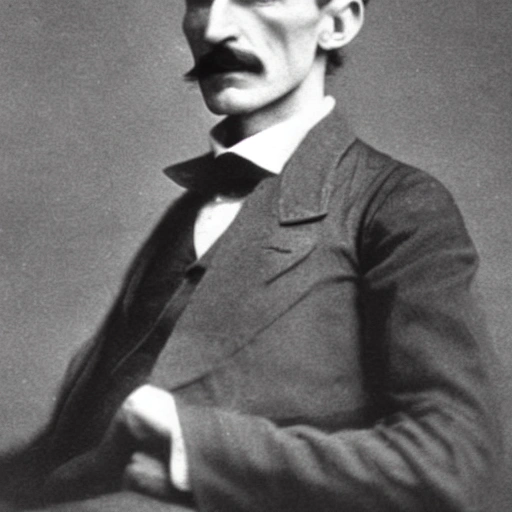 nikola tesla with sun glasses
