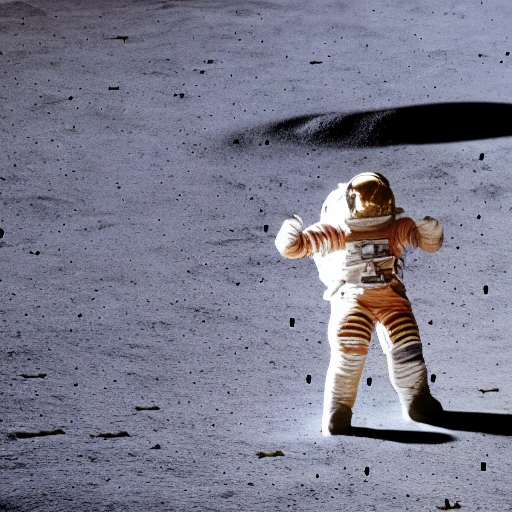 astronaut standing on the moon looking up at Earth, 4k, HD, vivi ...