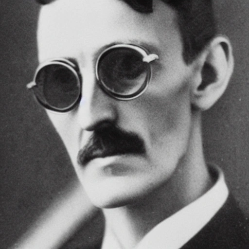 nikola tesla with sun glasses
