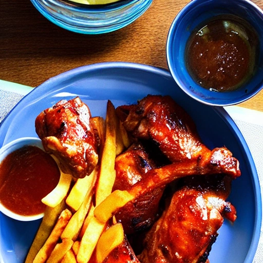 delicious pollo boneless bbq with fries