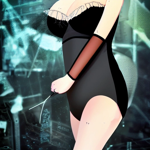 best quality, ultra high res, (photorealistic:1.4),Science fiction weapon，laptop,antenna hair clips ,Science fiction，fishnets，science_fiction，black strapless leotard,,,oppai loli，cleavage,black eyes, black  hair，twintails， messy_hair，oppai loli，（lmasterpiece), i(best quality, super fine illustration]]. ((beautiful eyes)),[ very delicate light, perfect an delicate limbs], [nature,city,,painting, water spray),Kl fine luminescence ,very fine 8KCG wallpapery], whole body, bright eyes,((an extremely delicate and beautiful girl))，perfect hands