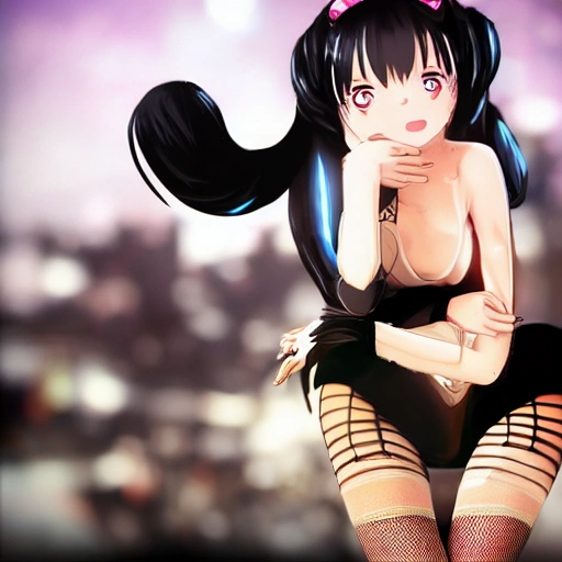 best quality, ultra high res, (photorealistic:1.4),Science fiction weapon，laptop,antenna hair clips ,Science fiction，fishnets，science_fiction，black strapless leotard,,,oppai loli，cleavage,black eyes, black  hair，twintails， messy_hair，oppai loli，（lmasterpiece), i(best quality, super fine illustration]]. ((beautiful eyes)),[ very delicate light, perfect an delicate limbs], [nature,city,,painting, water spray),Kl fine luminescence ,very fine 8KCG wallpapery], whole body, bright eyes,((an extremely delicate and beautiful girl))，perfect hands