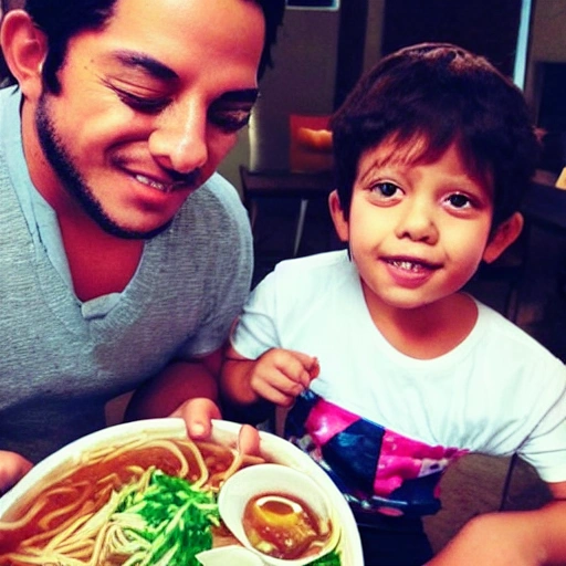 bruno y luciano comiendo RAMEN
