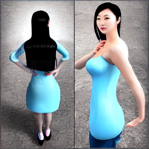 Beautiful chinese girl.3D