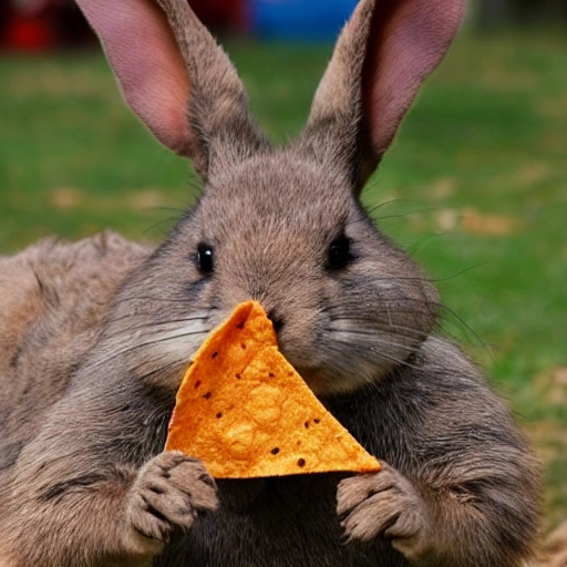 Conejo comiendo doritos