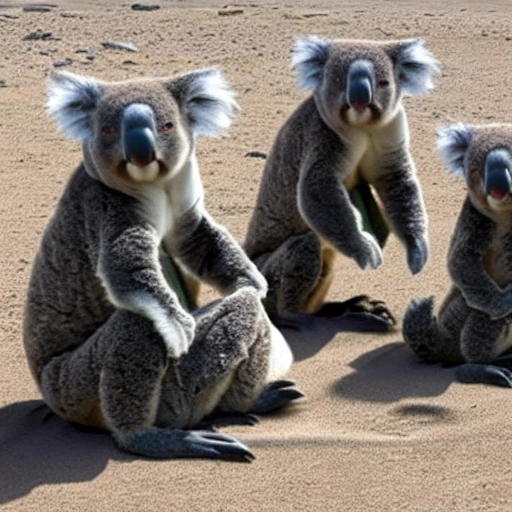  4 koalas astronautas en marte
