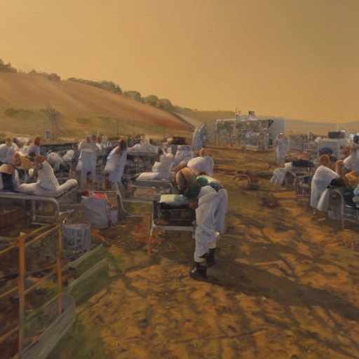 Medic area,  Oil Painting