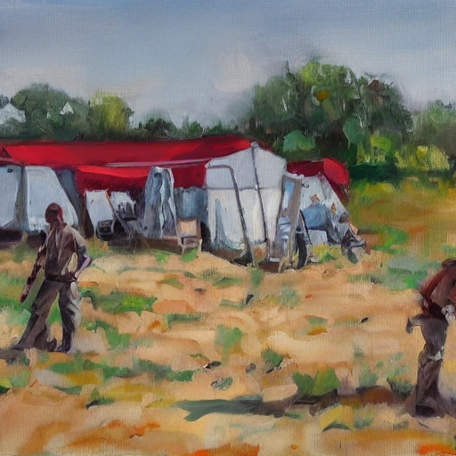 Medic area,  Oil Painting, focus on color mainly white