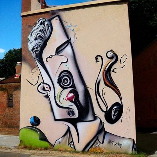 graffiti in the style of Salvador Dali