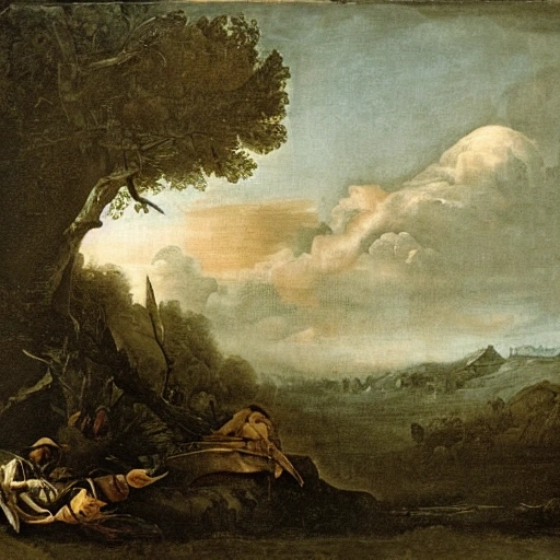 hooded painted by Salvator Rosa