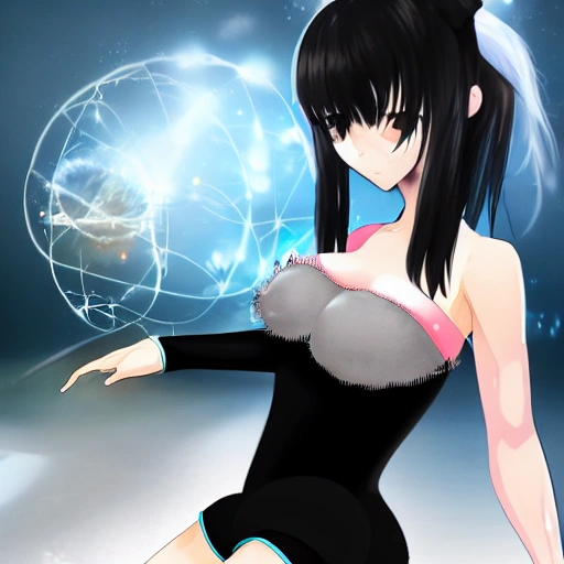 best quality, ultra high res, (photorealistic:1.4),Science fiction weapon，laptop,antenna hair clips ,Science fiction，fishnets，science_fiction，black strapless leotard,,,oppai loli，cleavage,black eyes, black  hair，twintails， messy_hair，oppai loli，（lmasterpiece), i(best quality, super fine illustration]]. ((beautiful eyes)),[ very delicate light, perfect an delicate limbs], [nature,city,,painting, water spray),Kl fine luminescence ,very fine 8KCG wallpapery], whole body, bright eyes,((an extremely delicate and beautiful girl))，perfect hands